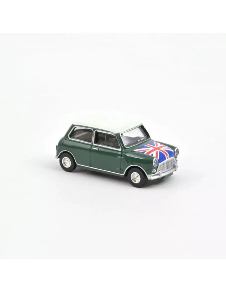 1:54 MINI COOPER S 1964 ALMOND GREEN AND FLAG ON